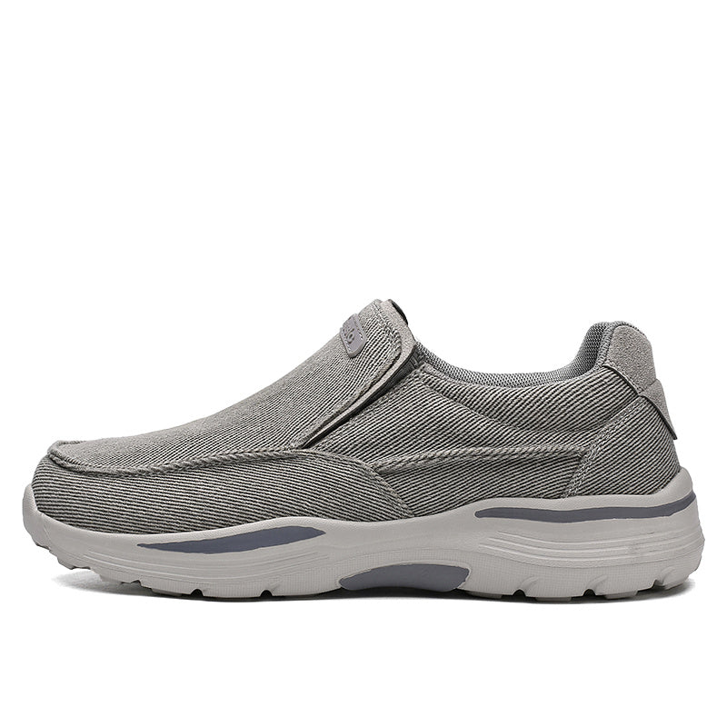 Men's Breathable Canvas Slip-On Loafers | Casual Comfort Sneakers with Cushioned EVA Sole & Mesh Inner for All-Day Wear