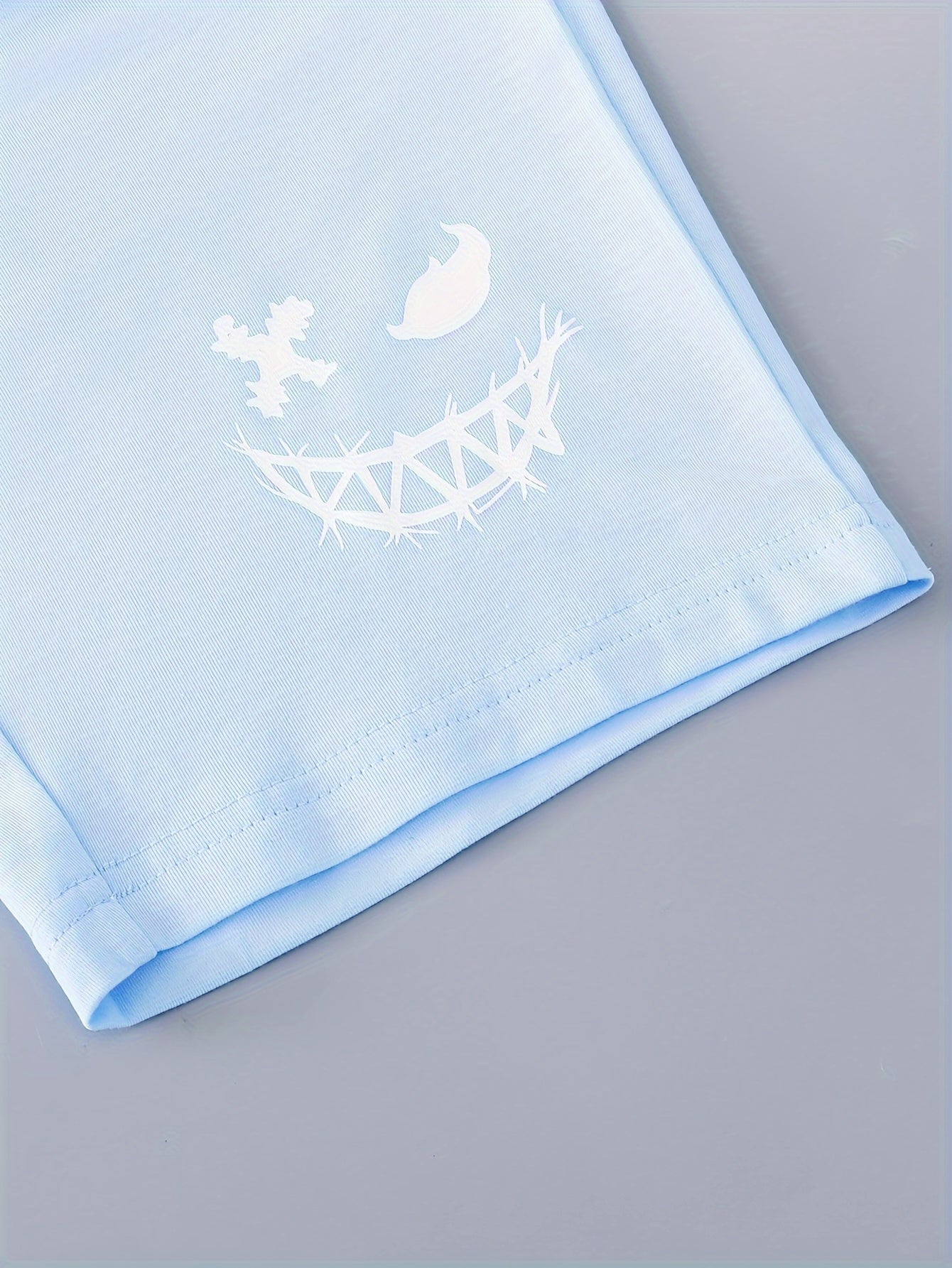 3pcs Boy's Smile Face Print Short Sleeve Casual T-Shirts & Shorts & Backpack Set, Comfy Soft Stretchable Outfits, Children's Clothing