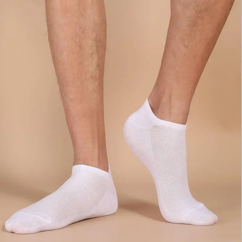 10/20 Pairs Men's Fashion Ankle Socks - Sweat Absorbent Anti-Odor Breathable Summer No-Show Socks, Thin Lightweight Solid Color (Black/White/Grey) for Casual & Formal Wear, Minimalist Design, Comfortable Fit, Office Professio