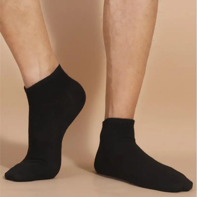 10/20 Pairs Men's Fashion Ankle Socks - Sweat Absorbent Anti-Odor Breathable Summer No-Show Socks, Thin Lightweight Solid Color (Black/White/Grey) for Casual & Formal Wear, Minimalist Design, Comfortable Fit, Office Professio