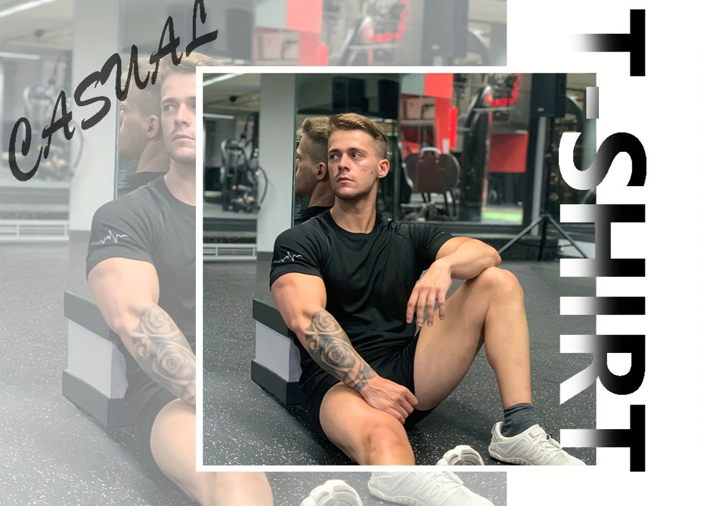 3pcs Men's Athletic Compression T-Shirts - Moisture-Wicking, Breathable Mesh Workout Shirts, Short Sleeve, Round Neck - Black, White, Camo Pattern - Perfect for Gym, Running & Training, Gym Wear | Round Neck Tee | Nontranspar