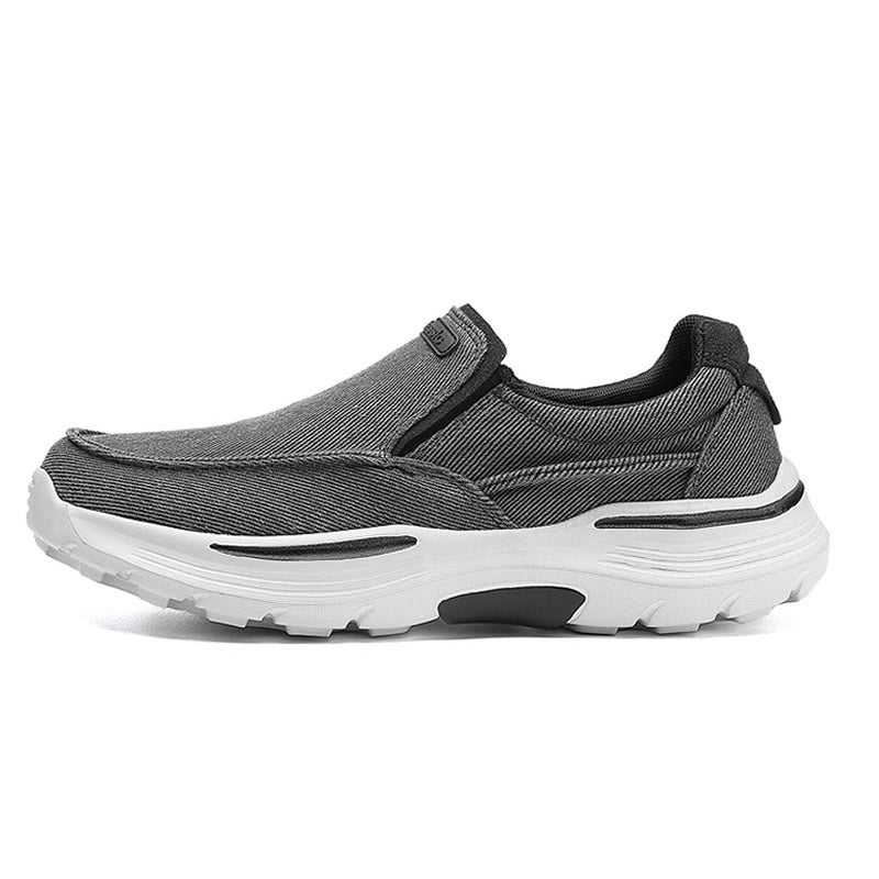 Men's Breathable Canvas Slip-On Loafers | Casual Comfort Sneakers with Cushioned EVA Sole & Mesh Inner for All-Day Wear