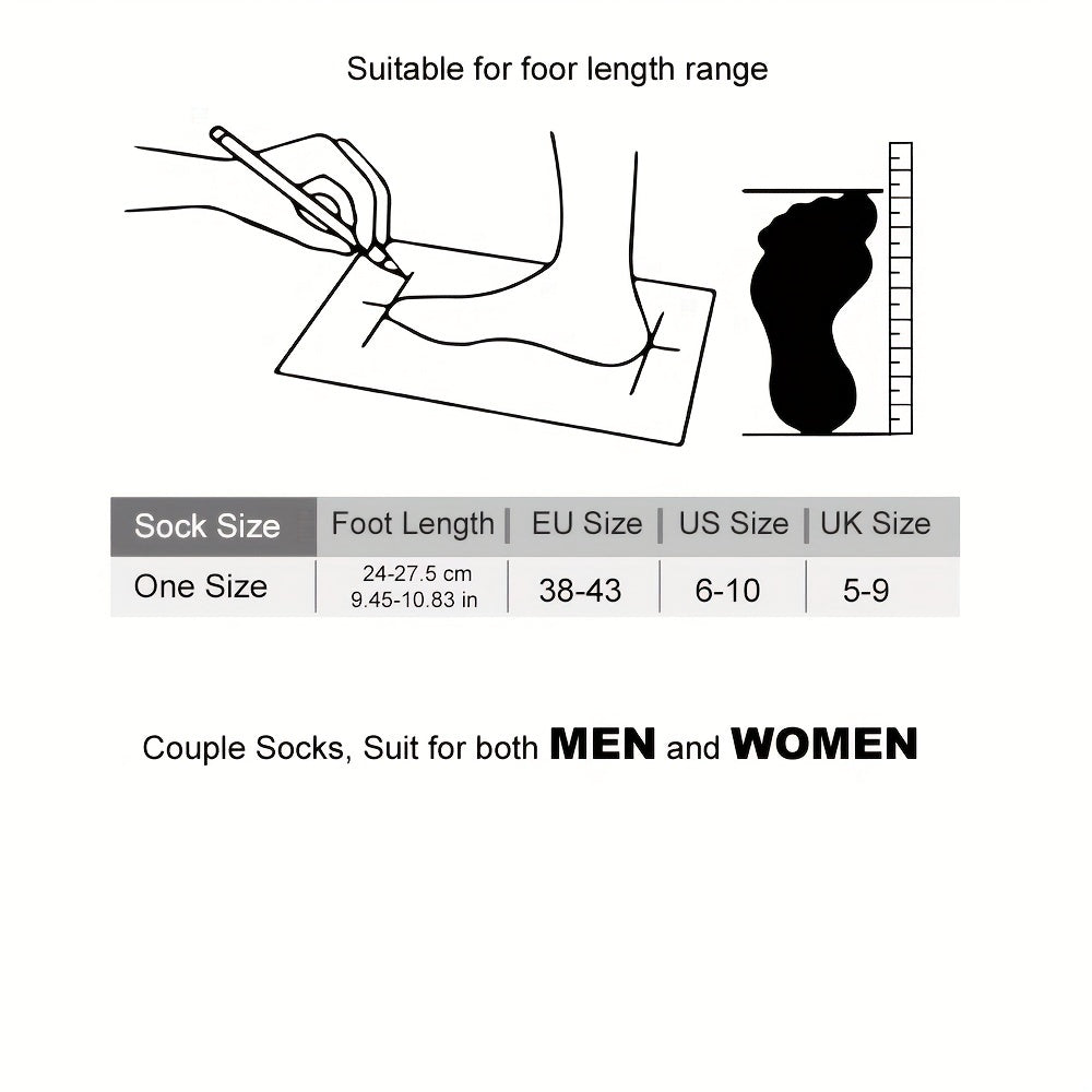 Cozy Mens Retro Christmas Socks - Thick & Warm Winter Set - Stylish Unisex Design for Couples - Perfect Fit US 6-10, 5 Pairs Pack
