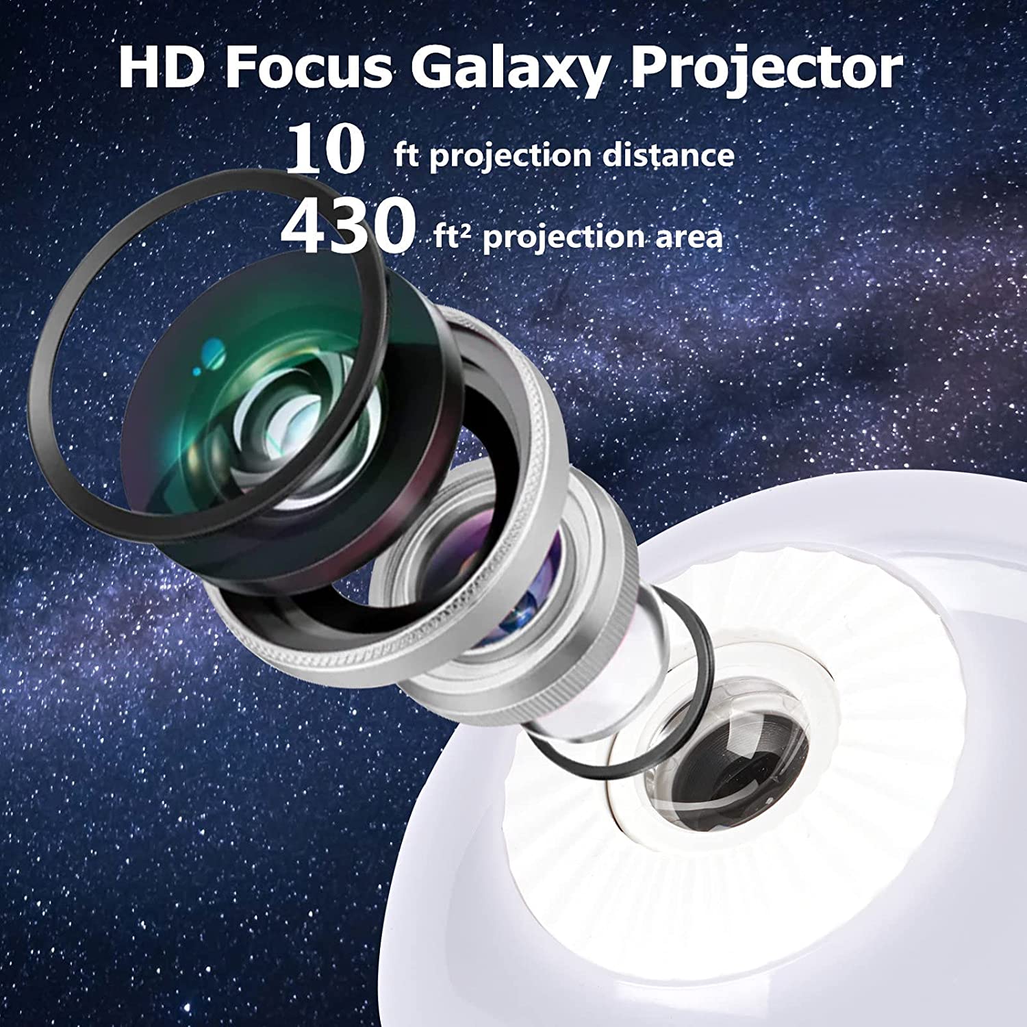 1pc Planetarium Projector, Galaxy Projector, 7 In 1 Rotating Nebula Moon Star Projector, Bedroom Projection Lamp, Decorative Night Light