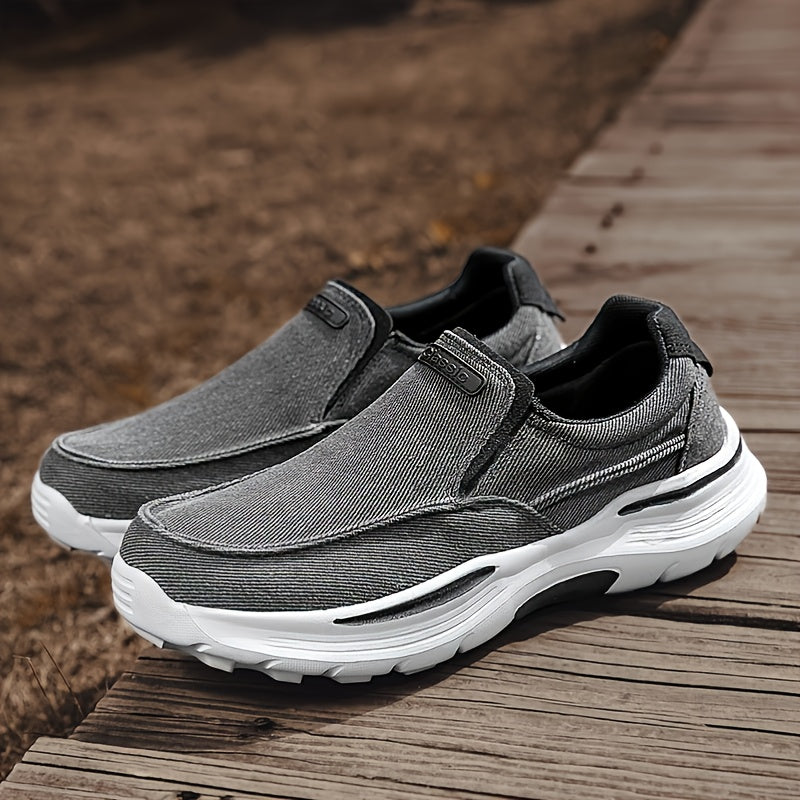 Men's Breathable Canvas Slip-On Loafers | Casual Comfort Sneakers with Cushioned EVA Sole & Mesh Inner for All-Day Wear