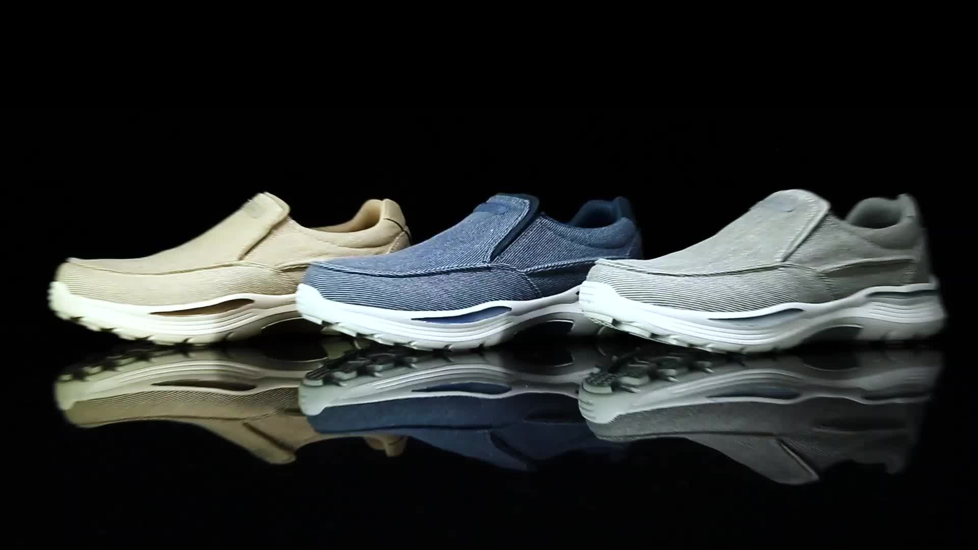 Men's Breathable Canvas Slip-On Loafers | Casual Comfort Sneakers with Cushioned EVA Sole & Mesh Inner for All-Day Wear