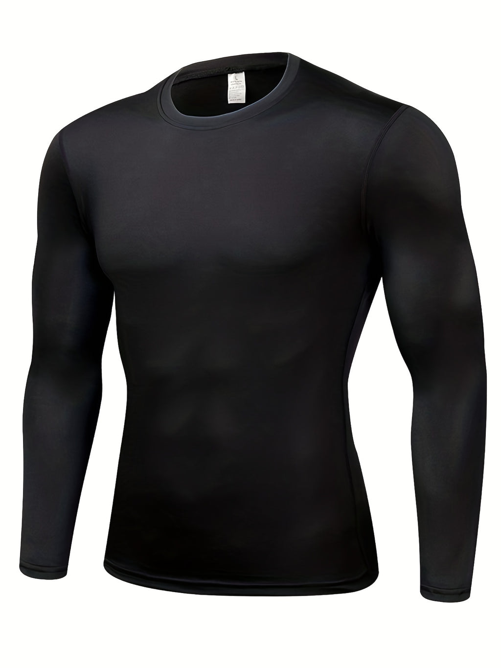 5pcs Men'S Black Compression Long Sleeve T-Shirts - High Stretch, Moisture-Wicking, Skin-Fitting Athletic Wear for Workout & Fitness, All-Season Clothing | Skin Tight Fit | Moisturewicking Fabric, Sweat-Resistant