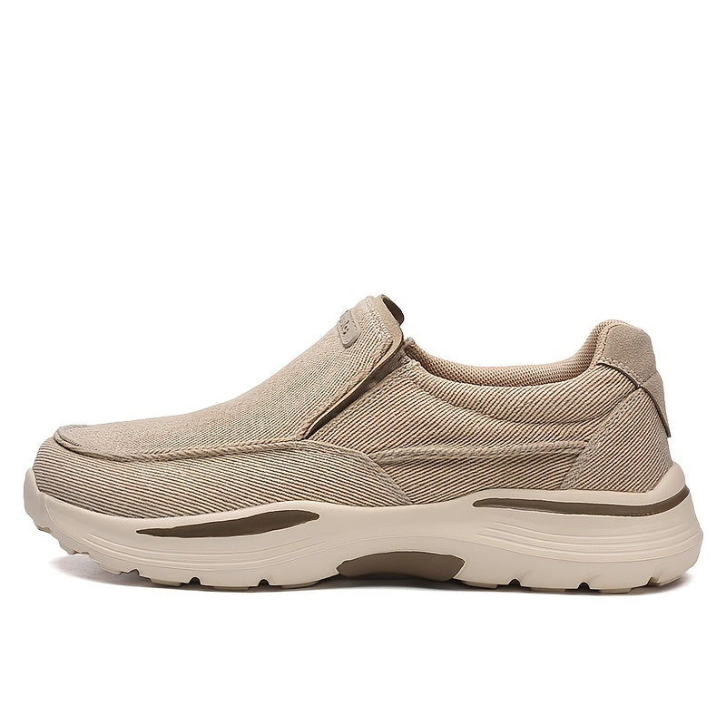 Men's Breathable Canvas Slip-On Loafers | Casual Comfort Sneakers with Cushioned EVA Sole & Mesh Inner for All-Day Wear