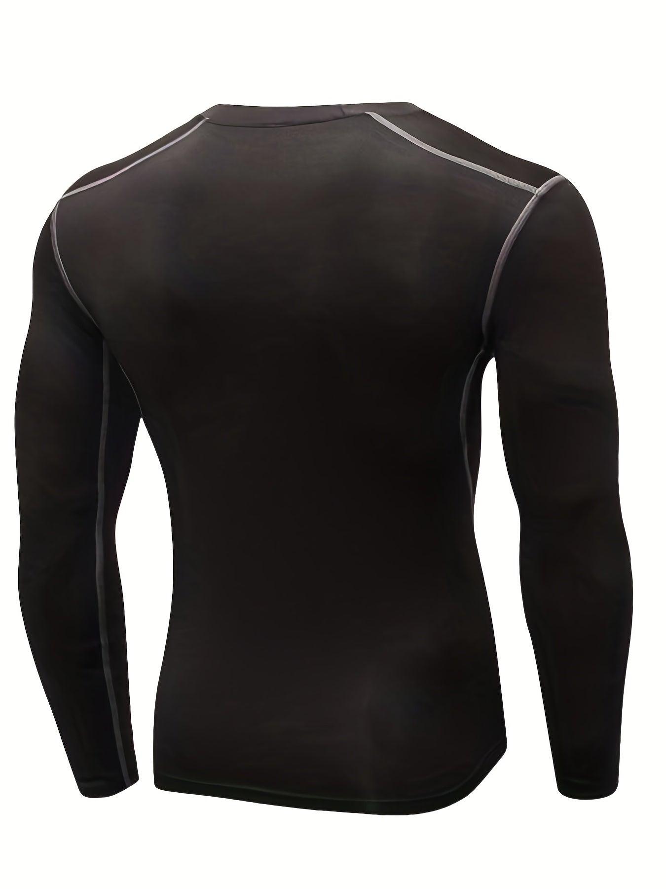 5pcs Men'S Black Compression Long Sleeve T-Shirts - High Stretch, Moisture-Wicking, Skin-Fitting Athletic Wear for Workout & Fitness, All-Season Clothing | Skin Tight Fit | Moisturewicking Fabric, Sweat-Resistant
