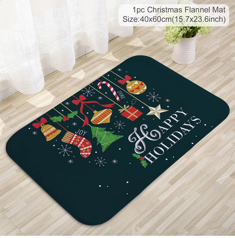 Christmas Door Mat Santa Claus Outdoor Carpet Merry Christmas Decorations For Home 2025 Navidad Xmas Ornament New Year 2026
