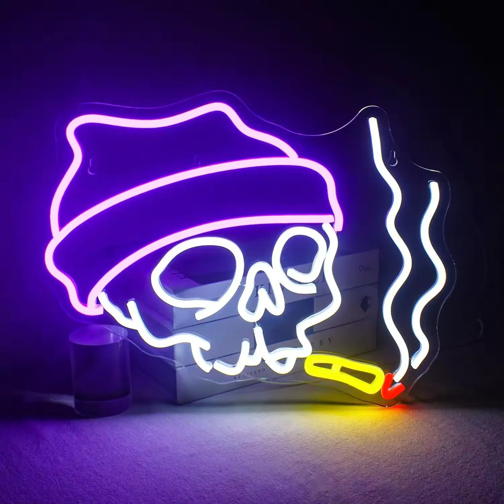 Skull Neon Sign Halloween LED Sign for Wall Decor Party Neon Sign Halloween Day Gift Home Wall Party Light Halloween Decor
