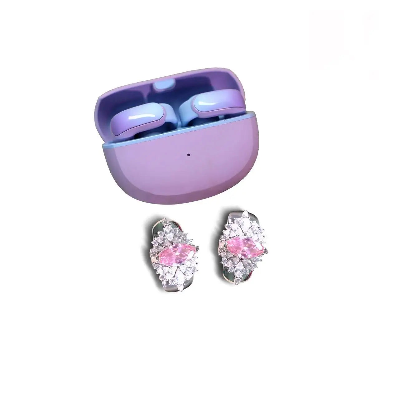 High Quality Earphone Jewelry for Bose (No Earphone) Pink 5A Cubic Zirconia Sparkling Earring Headphones for Women
