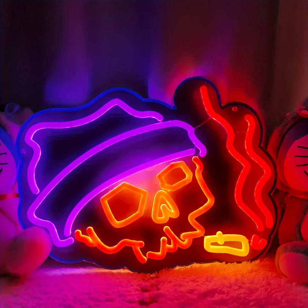 Skull Neon Sign Halloween LED Sign for Wall Decor Party Neon Sign Halloween Day Gift Home Wall Party Light Halloween Decor
