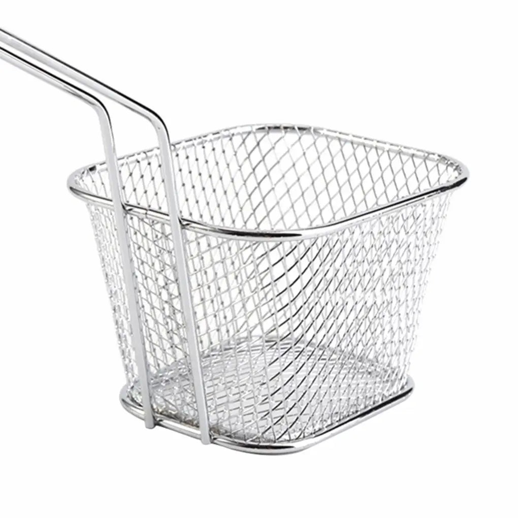 10PCS French Fries Basket Portable Stainless Steel Chips Mini Frying Basket Strainer Fryer Kitchen Cooking Chef Basket Colander