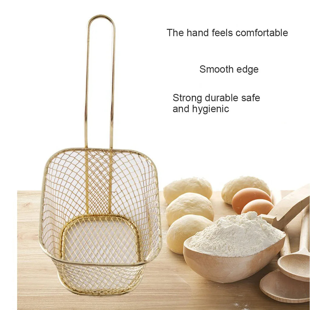 10PCS French Fries Basket Portable Stainless Steel Chips Mini Frying Basket Strainer Fryer Kitchen Cooking Chef Basket Colander