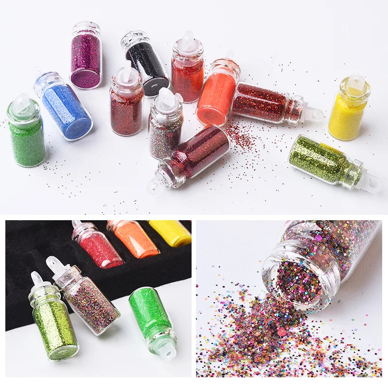 48pcs Nail Art Rhinestones Beads Sequins Set Mixed Design Glitter Tips Decoration Tools Gel Nail Stickers Case for Beauty Salon