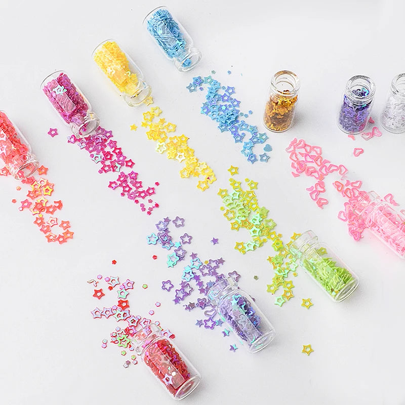 48pcs Nail Art Rhinestones Beads Sequins Set Mixed Design Glitter Tips Decoration Tools Gel Nail Stickers Case for Beauty Salon
