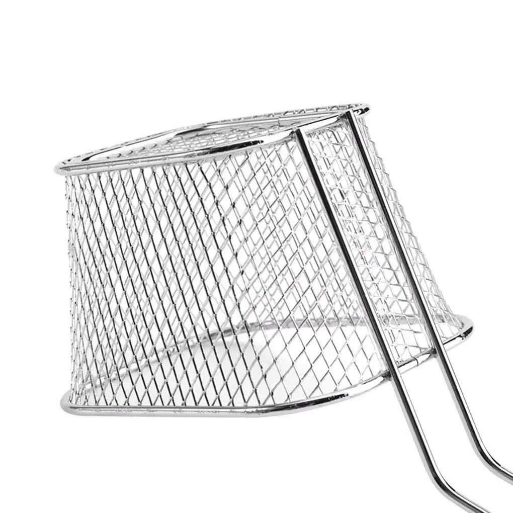 10PCS French Fries Basket Portable Stainless Steel Chips Mini Frying Basket Strainer Fryer Kitchen Cooking Chef Basket Colander
