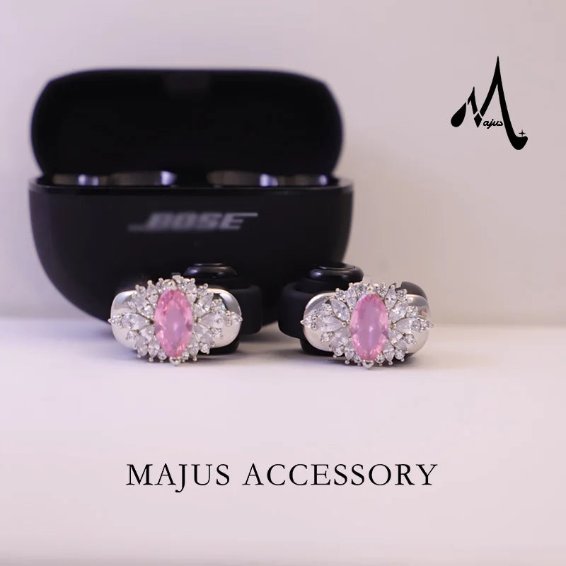 High Quality Earphone Jewelry for Bose (No Earphone) Pink 5A Cubic Zirconia Sparkling Earring Headphones for Women