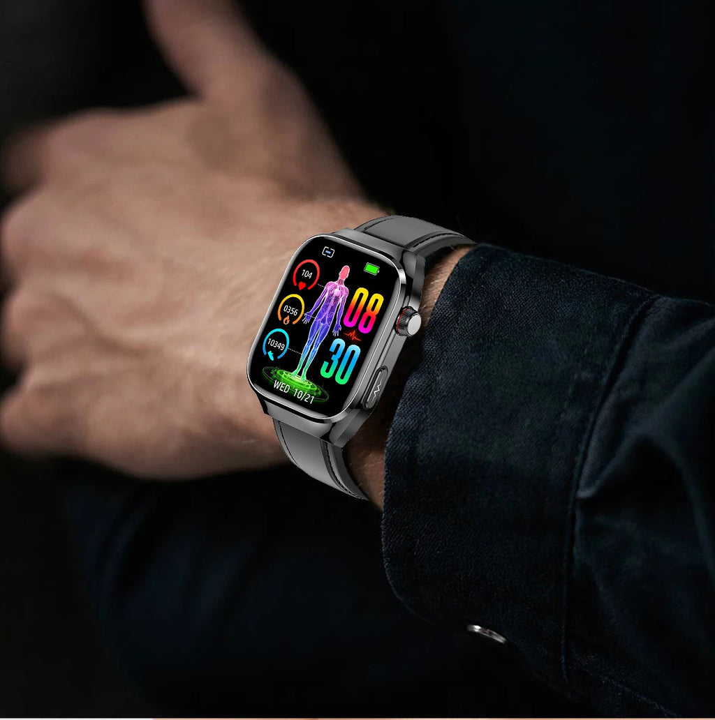 2025 New Men ECG+PPG Five Organs Health Diagnosis Smart Watch Uric Acid Blood Lipids Blood Pressure Temp Heart Rate Smartwatches