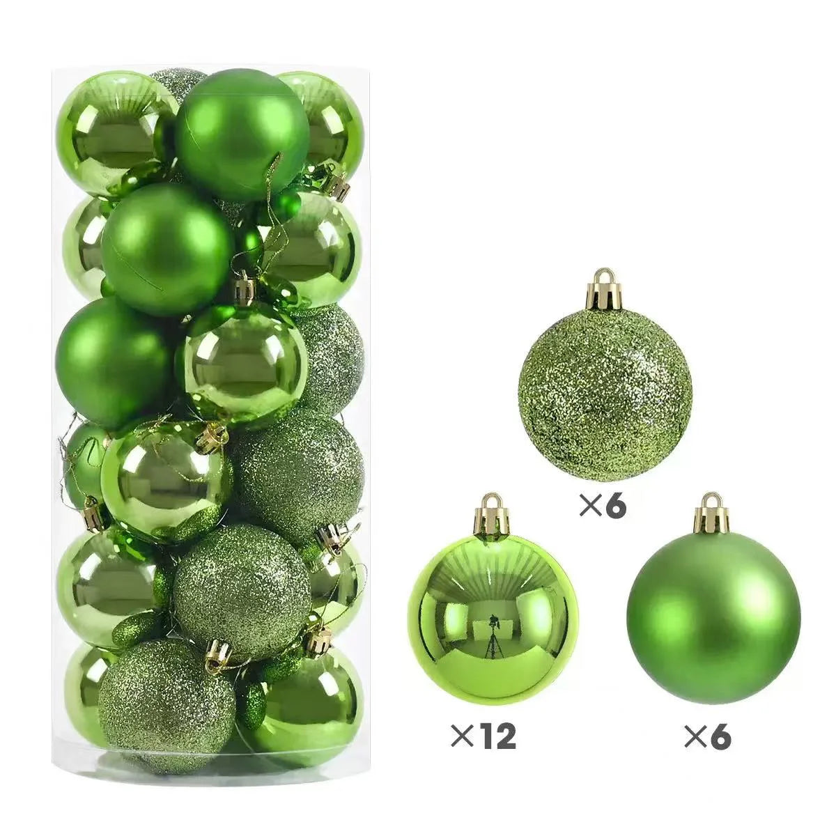 24pcs Christmas Balls Christmas Tree Ornaments Ball Xmas Hanging Tree Pendants Home Party Christmas Tree Decor New Year Gift