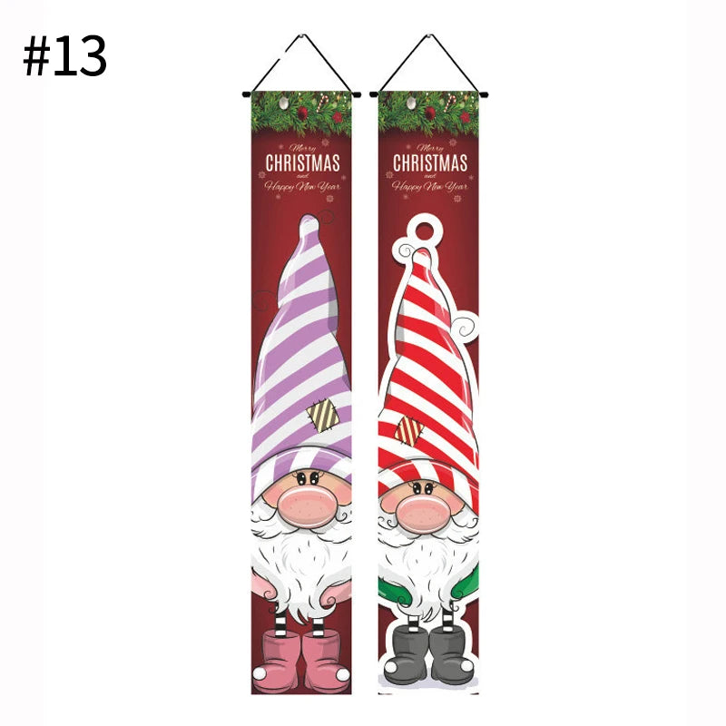 Merry Christmas Hanging Door Banner Santa Claus Snowman Couplet New Year Christmas Decorations For Home Xmas Gifts navidad