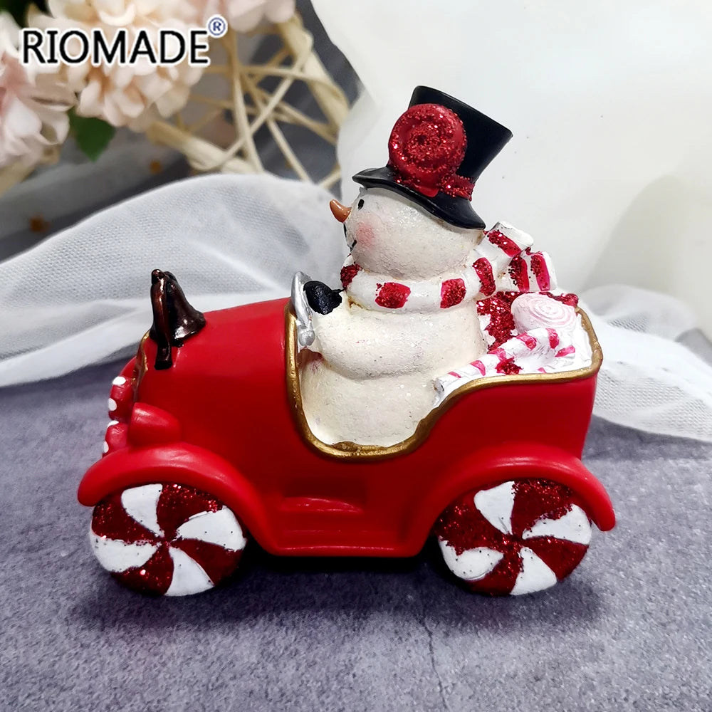 Christmas Santa Claus Snowman Sleigh Shape Candle Mold Chocolate Dessert Fondant Cake Tools DIY Candle Gypsum Silicone Mould