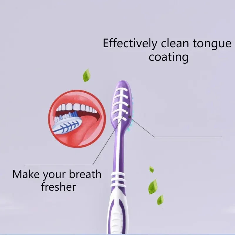 6-Pack Soft & Medium Bristle Toothbrushes | Colgate-Style Family & Travel Set | Unisex Ergonomic Handle