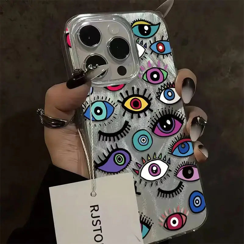 Personality Love Painted Phone Case For iPhone 16 Pro 15 Pro Max 14 Plus 13 12 11 Pro 16E XS Max XR 7 8 Drop Protection Cover