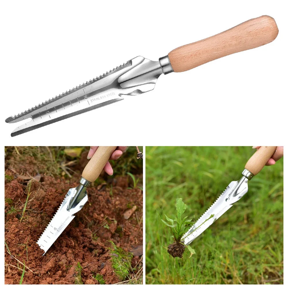 Weeds Pullers Hand Weeder Garden Tool Premium Garden 5 in 1 Hand Multi Weeder Digging Transplanting Planting Tool for Lawn Yard