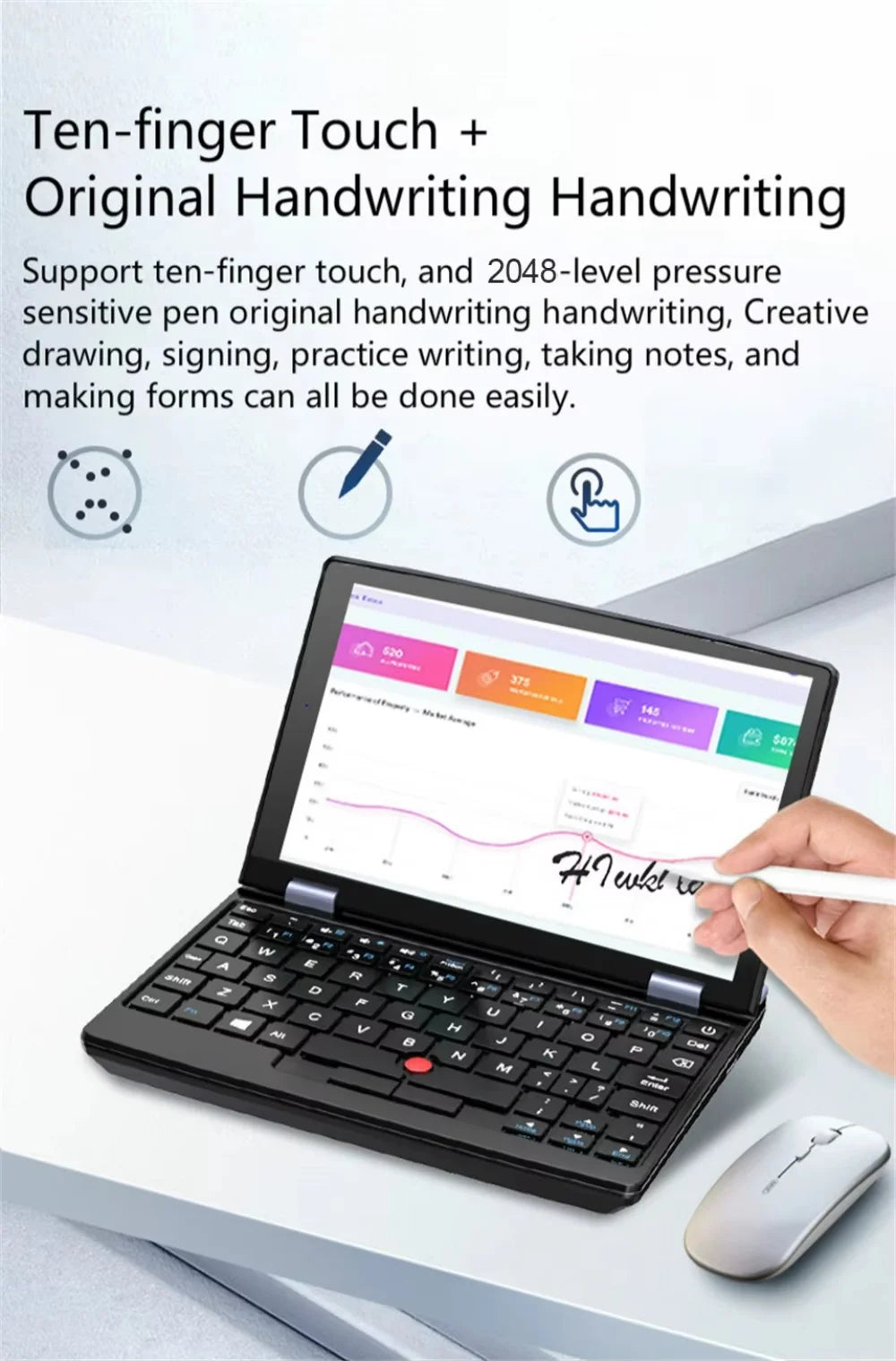 Slim Laptop intel N95 CPU HD Graphics 16GB -128G/256G/512G/1TB SSD 7 inch Touch Screen Mini PC Computer Netbook