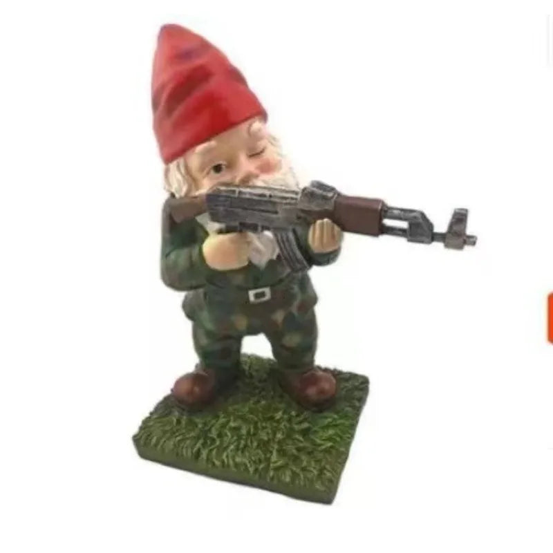 Garden Statue Resin Desktop Lawn Ornament for Outdoor Garden Funny Army Gnome Decoration Wooden Monster Yard Sculpture Figurines