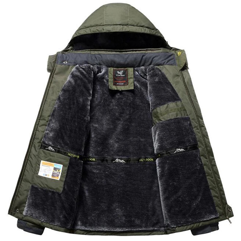 Winter Outdoors Jackets Plus Size 5XL 6XL 7XL 8XL 9XL Thicken Fleece Warm Coats Men Outwear Waterproof Windproof Hooded Jacket