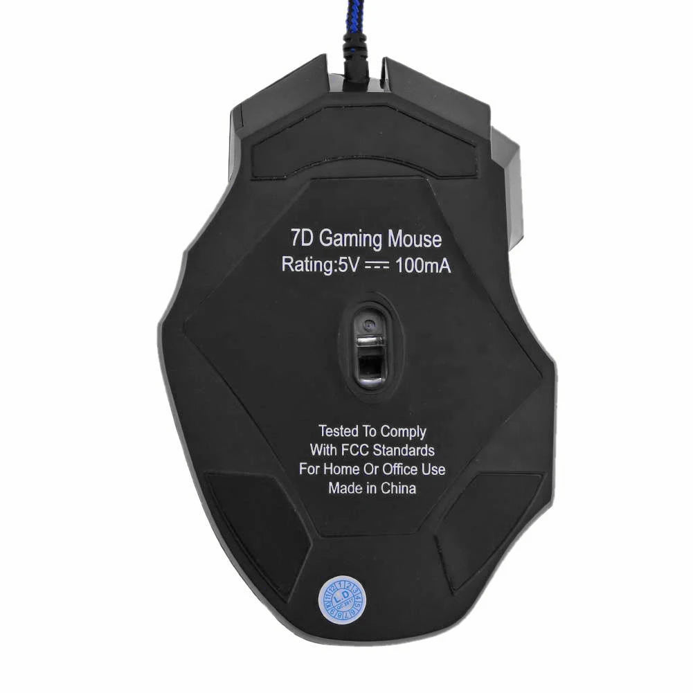 USB Wired Gaming Mouse 7 Button Backlit Ergonomic Mice 5500 DPI Backlight Adjustable Optical Mice for PC Gamer Computer Desktop