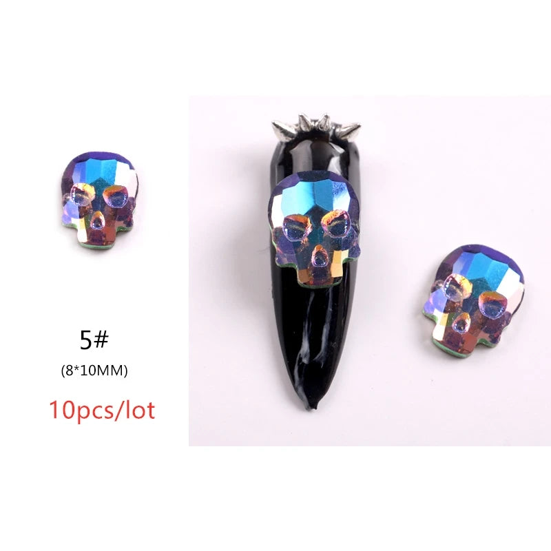 TSZS 1/2/3mm Spikes On Nail Metal Studs Conical Shape Punk Style Halloween Nail Charms Flat Back Rivets 3D Alloy Nail Decoration
