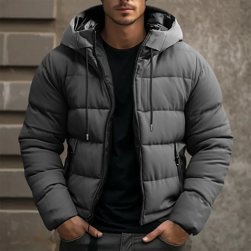 Mens winter jacket windbreaker jacket for warmth and cold resistance with zipper padding for leisure daily regular fashionable