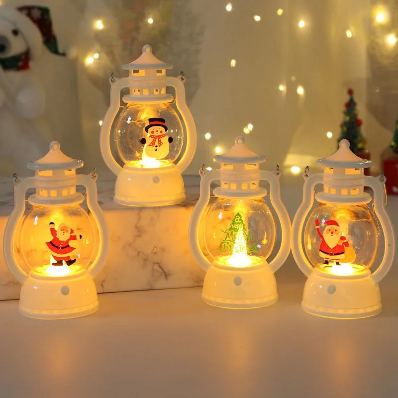 Christmas Ornaments 2025 New Year's Halloween Goods Battery-operated Gift Santa Claus Candle Warm Lights For Home Decorations