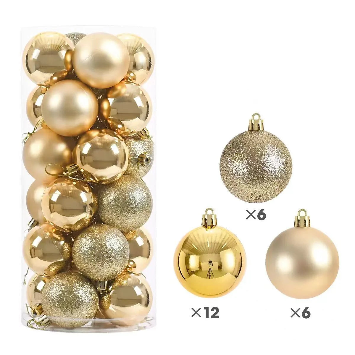 24pcs Christmas Balls Christmas Tree Ornaments Ball Xmas Hanging Tree Pendants Home Party Christmas Tree Decor New Year Gift