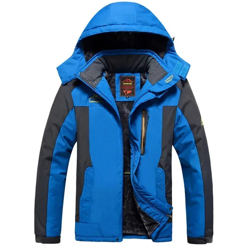 Winter Outdoors Jackets Plus Size 5XL 6XL 7XL 8XL 9XL Thicken Fleece Warm Coats Men Outwear Waterproof Windproof Hooded Jacket