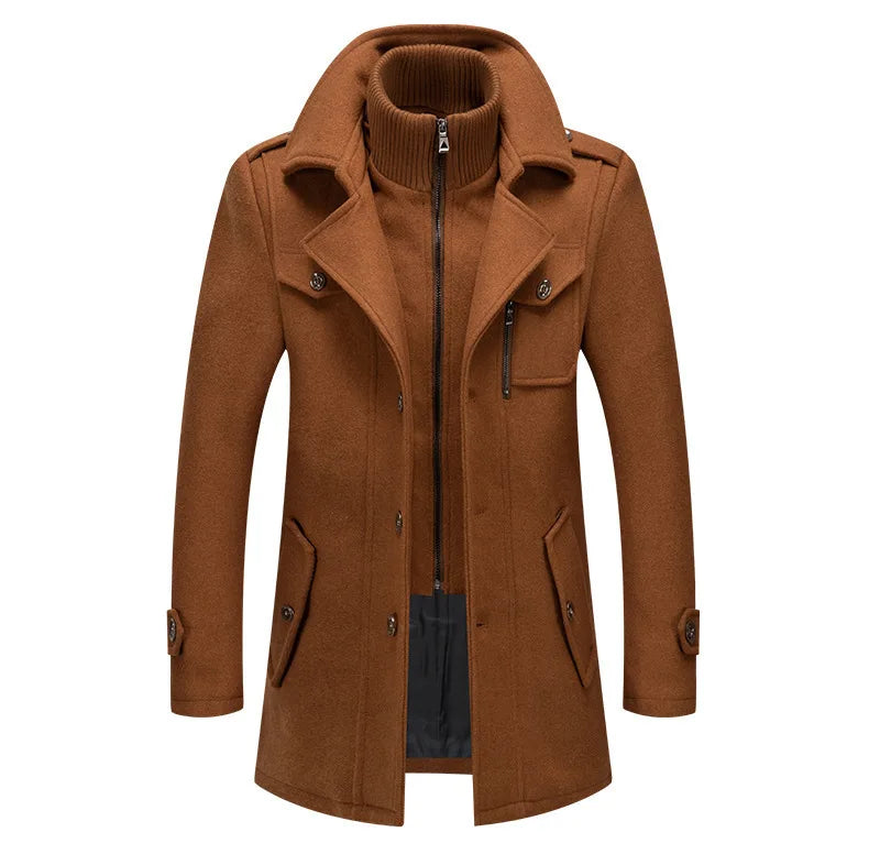 2024 Autumn/Winter Jackets for Men's Clothing Business Woolen Coats for Men Fashion Double Collar Cold Resistant