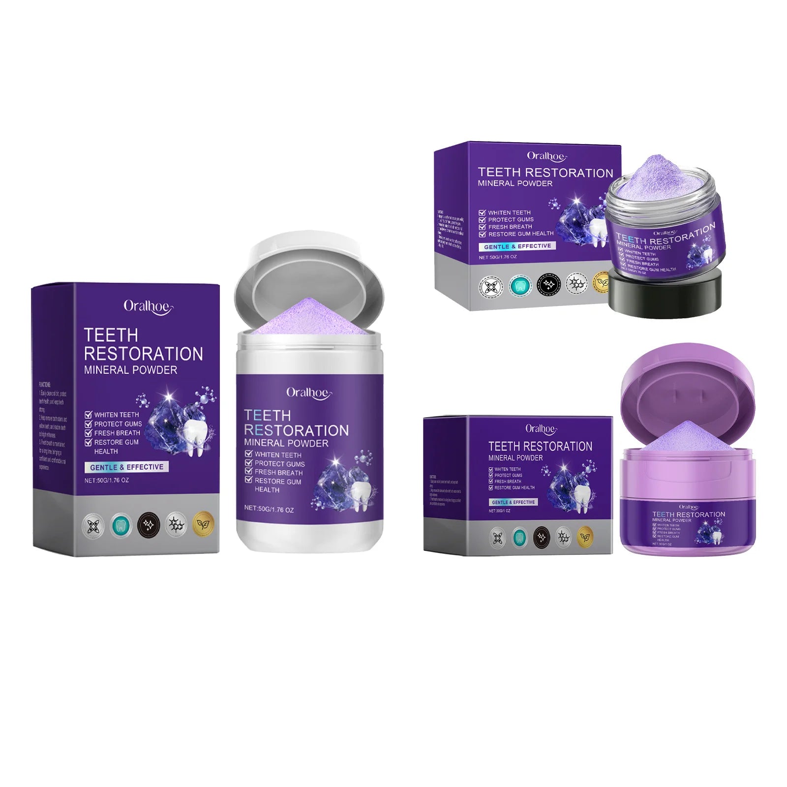 Whitening Purple Toothpaste Dental Color Corrector Remove Tartar Plaque Repair Gum Cleaning Bad Breath Tooth Brightening Powder