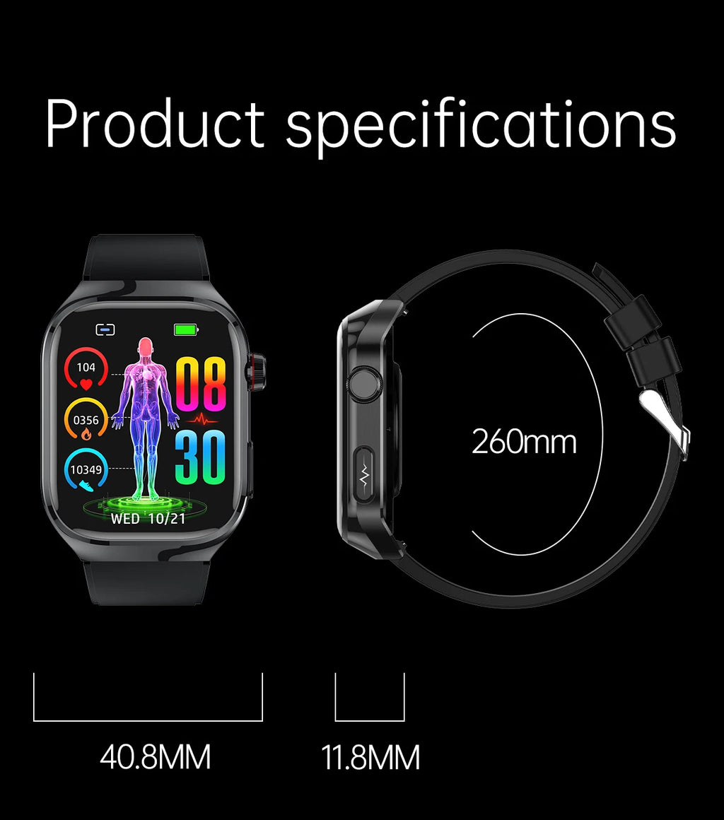 2025 New Men ECG+PPG Five Organs Health Diagnosis Smart Watch Uric Acid Blood Lipids Blood Pressure Temp Heart Rate Smartwatches