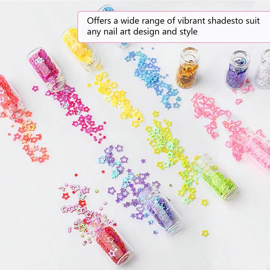 48pcs Nail Art Rhinestones Beads Sequins Set Mixed Design Glitter Tips Decoration Tools Gel Nail Stickers Case for Beauty Salon