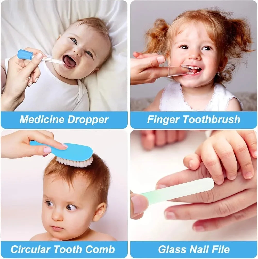 Baby Grooming Kit, Infant Safe Care Set with Hair Comb Nail Clipper Etc, Baby Essentials Kit, Newborn Girls Boys Baby Essentials