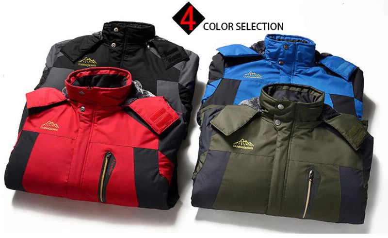 Winter Outdoors Jackets Plus Size 5XL 6XL 7XL 8XL 9XL Thicken Fleece Warm Coats Men Outwear Waterproof Windproof Hooded Jacket