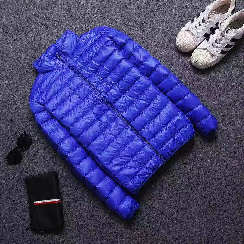 Winter Down Jacket Men White Duck Coat Windproof Warm Travel Camping Overcoat New in Thicken Solid Color Hooded Male Clothing