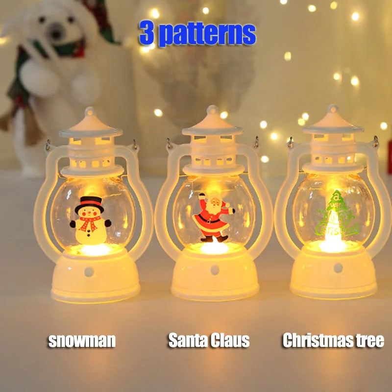 Christmas Ornaments 2025 New Year's Halloween Goods Battery-operated Gift Santa Claus Candle Warm Lights For Home Decorations