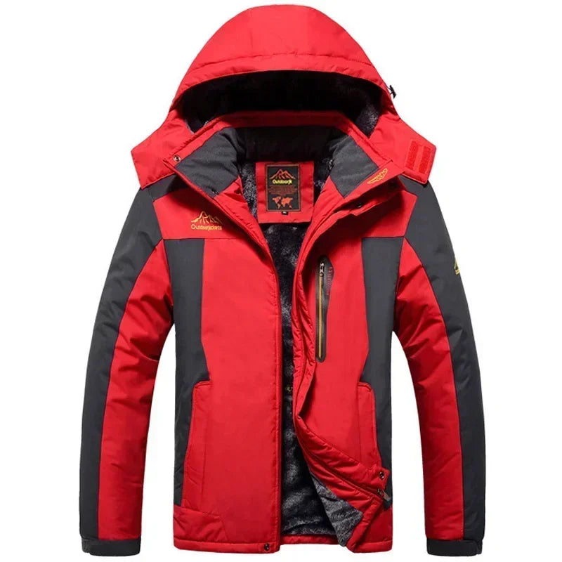 Winter Outdoors Jackets Plus Size 5XL 6XL 7XL 8XL 9XL Thicken Fleece Warm Coats Men Outwear Waterproof Windproof Hooded Jacket