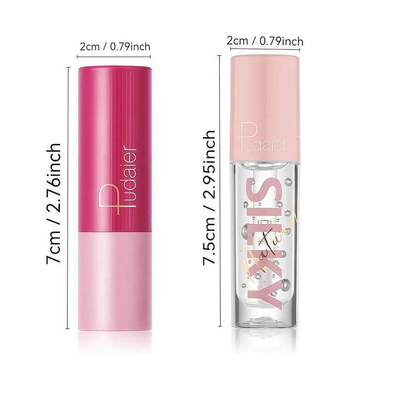 Silky Smooth Lipstick & Nourishing Lip Oil Set - Create Versatile Stunning Looks with Long-Lasting Hydration - Ideal for Effortl