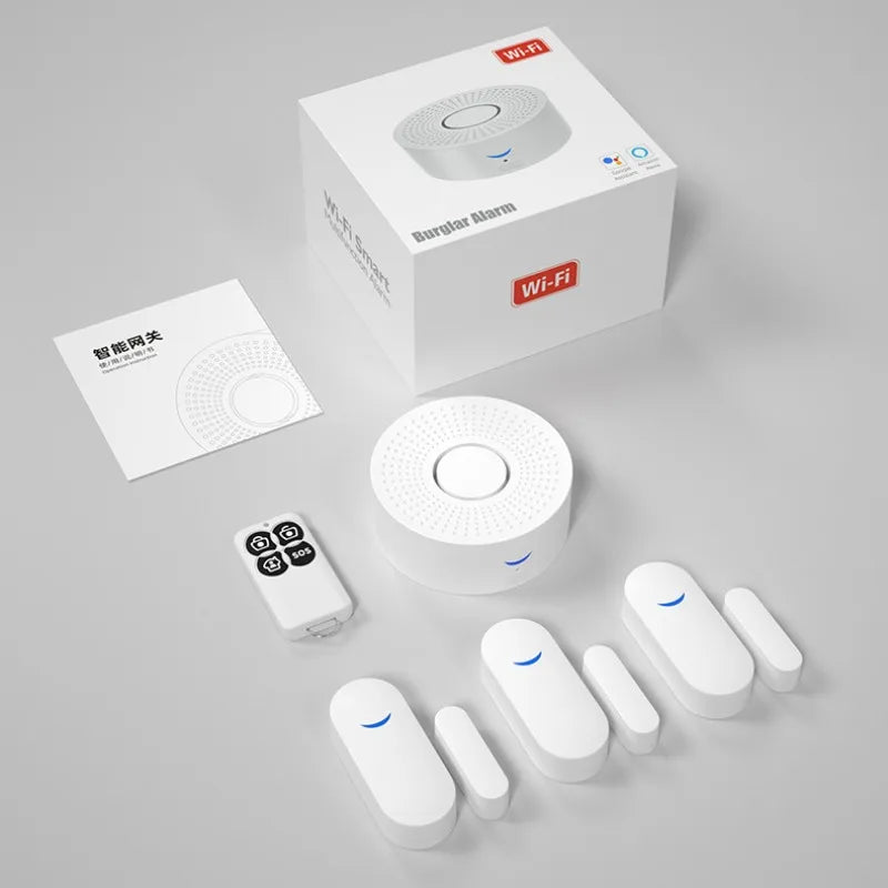 Wireless WiFi Smart Home Automation Security Alarm System With Door Sensor Motion Sensor Smart Life App Burglar Alarm Siren